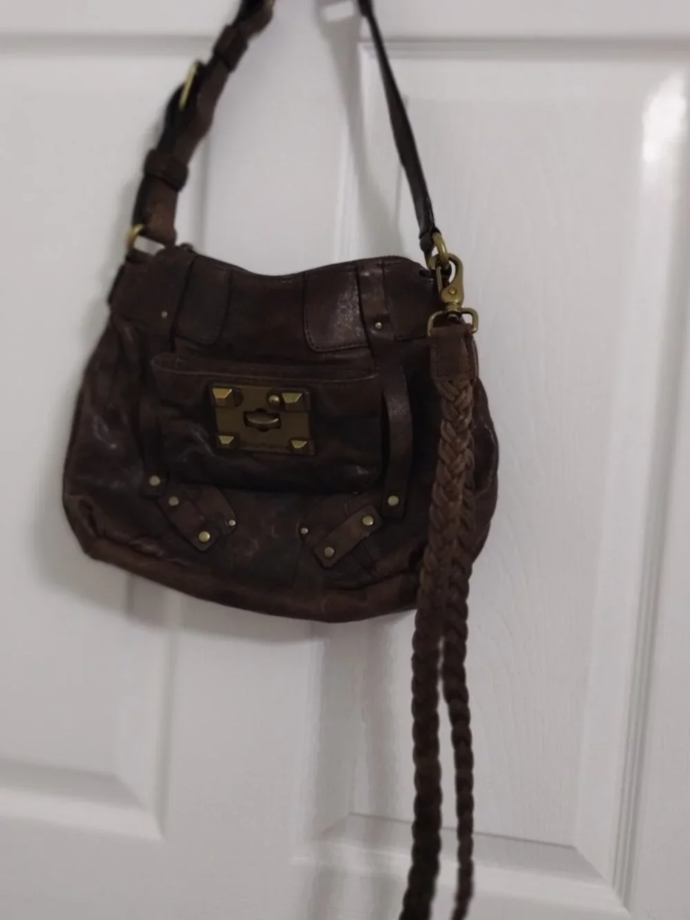 Juicy Couture Vintage Y2K Leather Shoulder Bag Brown Lambskin